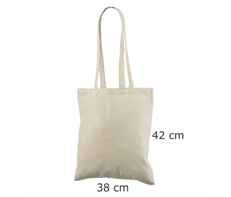 Edullinen luonnonvärinen kangaskassi 38×42 cm – kevyt ja monikäyttöinen
