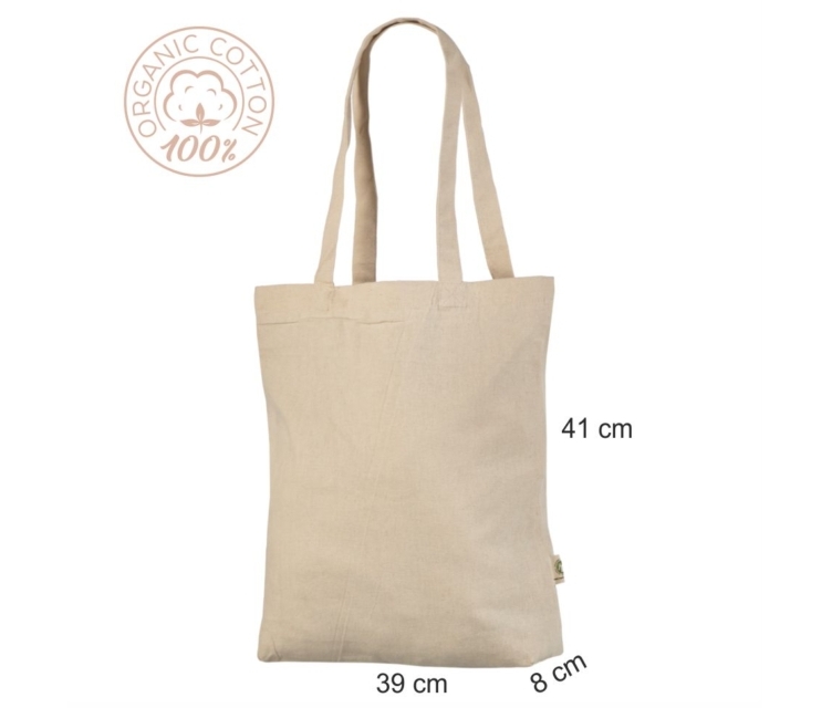 Luonnonvärinen kangaskassi 39 × 41 + 8 cm – tilava ja ekologinen valinta